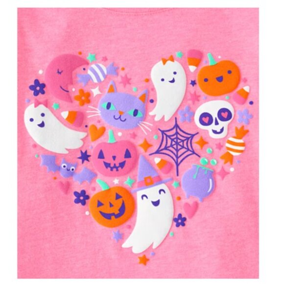 Glow-In-The-Dark Halloween Doodles Graphic Tee–Pink (Girls 3T) BRAND-NEW! - Picture 3 of 5